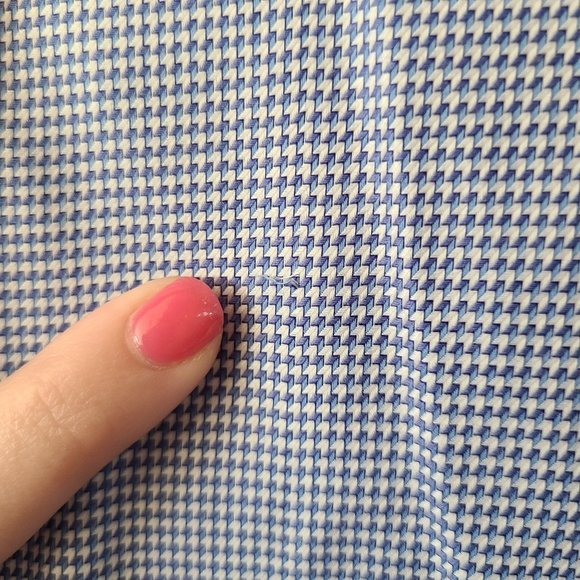 Lorenzo Uomo Blue White Button Up Dress Shirt Long Sleeze Men's Size 32-33 - Picture 6 of 8